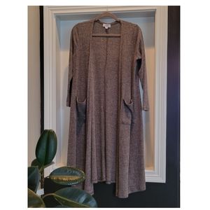 LuLaRoe Sara Sweater Ribbed Gray Heathered Medium